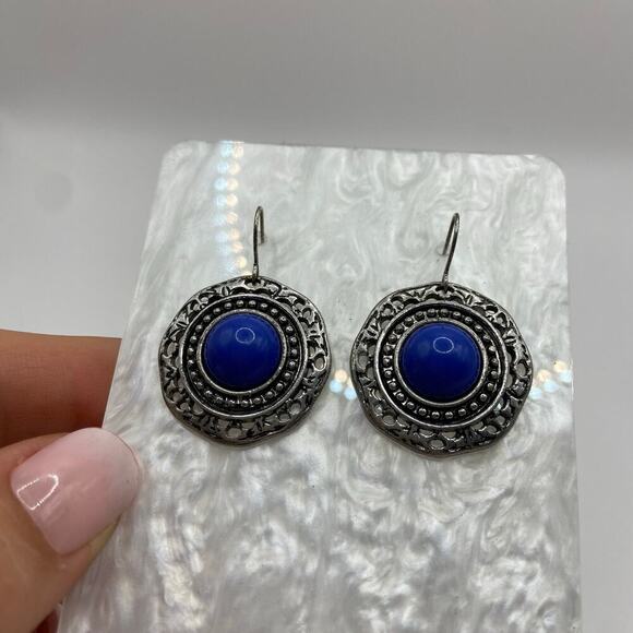 Vintage Fashion Bohemian Boho Earrings Dangle‎ Blue - Picture 3 of 6